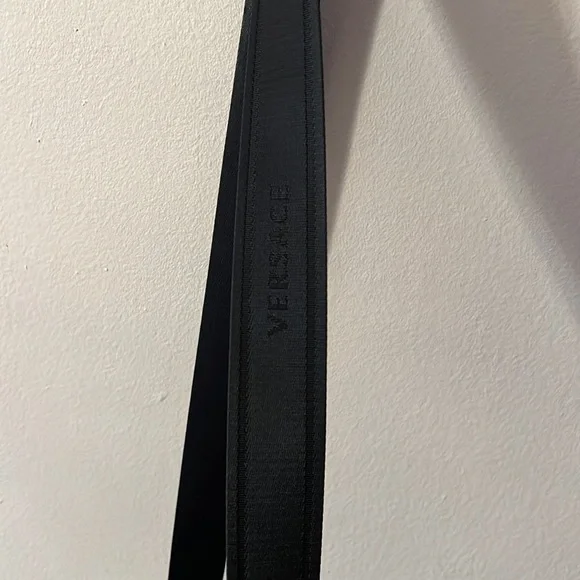 Versace unisex embossed logo monogram leather messenger briefcase crossbody bag - Picture 7 of 10